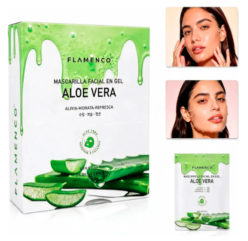 10 Mascarillas Facial en Gel Flamenco